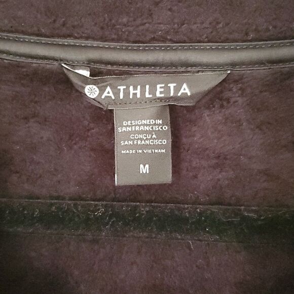 Athleta Recover Cozy Snap Front Fleece in Black Size M - Picture 6 of 12